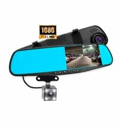 Cmara Doble con espejo retrovisor / Full HD / DVR / Parking y Vista Piloto